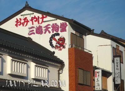 Dibujo publicitario de un tengu en un edificio del monte Koya (Wakayama, Japón)