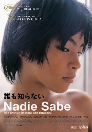 Cartel de "Nadie Sabe" ("誰も知らない", "Daremo Shiranai") de Hirokazu Koreeda