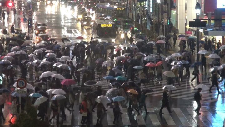 Tifón en Shibuya (Tokio)