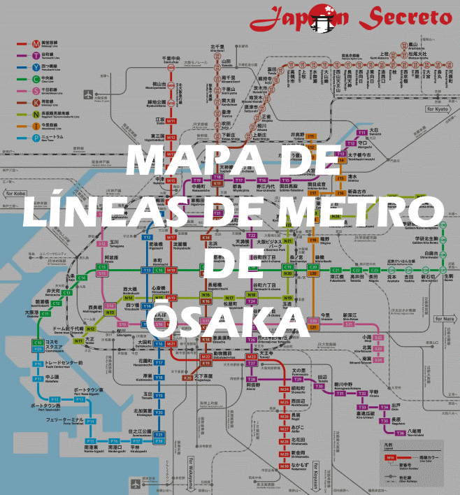 Descargar el mapa de líneas de metro de Osaka