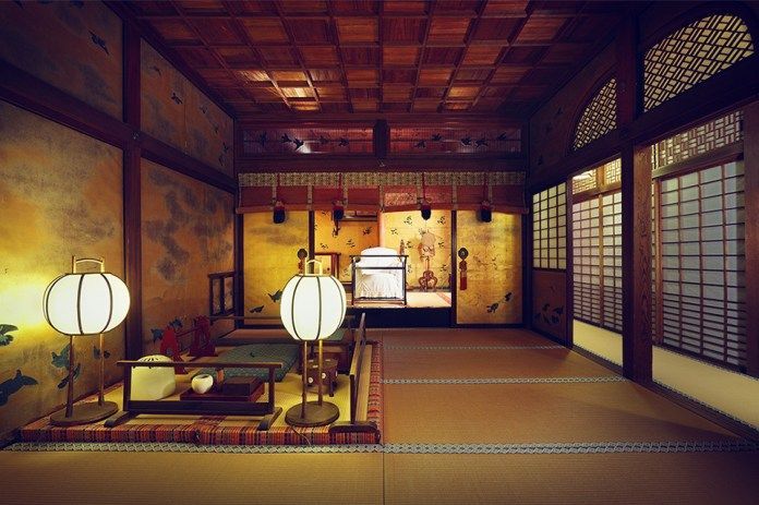 Viajar a Shikoku. Dogo Onsen (Matsuyama, Ehime). Casa de baños Dogo Onsen Honkan. Sala Yushinden