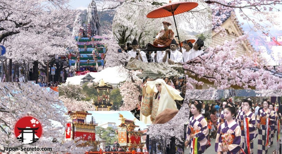 Festivales de abril en Japón. Cerezos en flor. Sakura. Hanami. Viajar.