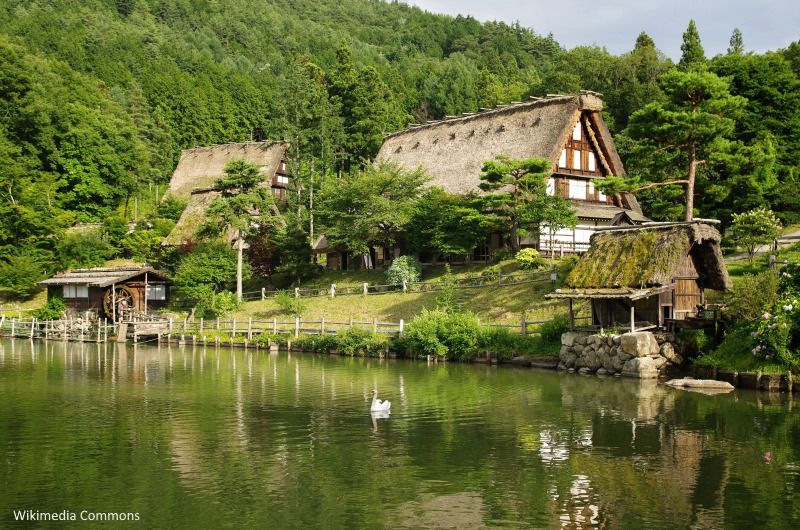 Villa de Hida No Sato, Takayama, prefectura de Gifu. Casas Gassho Zukuri. Alpes Japoneses