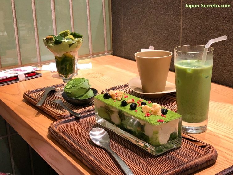Postres de té verde en Tokio