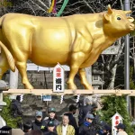 En muchos santuarios de Japón pueden verse enormes estatuas de bueyes