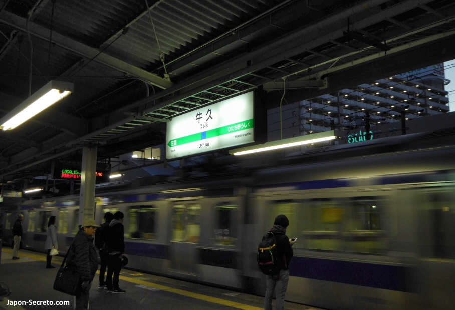 Andén de la estación de Ushiku (Ibaraki)