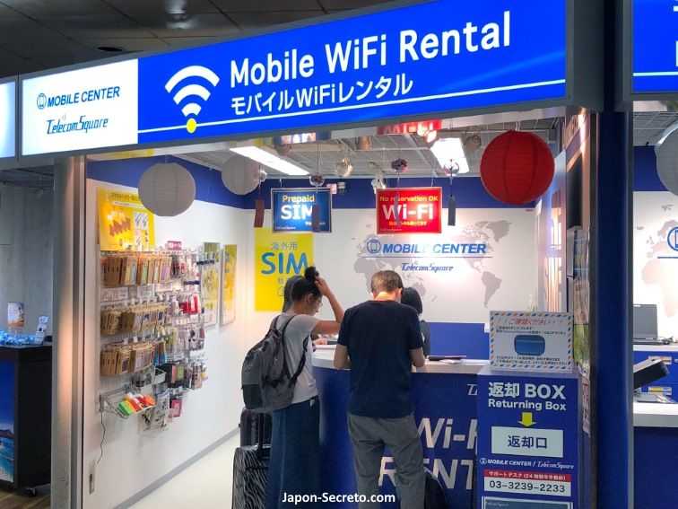 Internet en Japón: tienda de tarjetas SIM y alquiler de Pocket WiFi en el aeropuerto de Narita (Tokio)