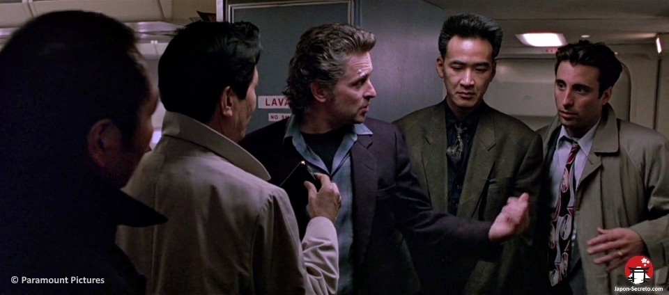 Michael Douglas, Yusaku Matsuda y Andy Garcia en la película "Black Rain" (Ridley Scott, 1989) rodada en Osaka (Japón)