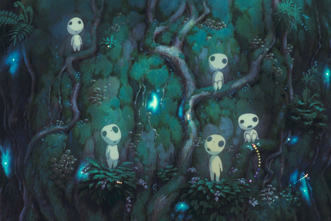 Kodama: seres sobrenaturales del bosque. La Princesa Mononoke