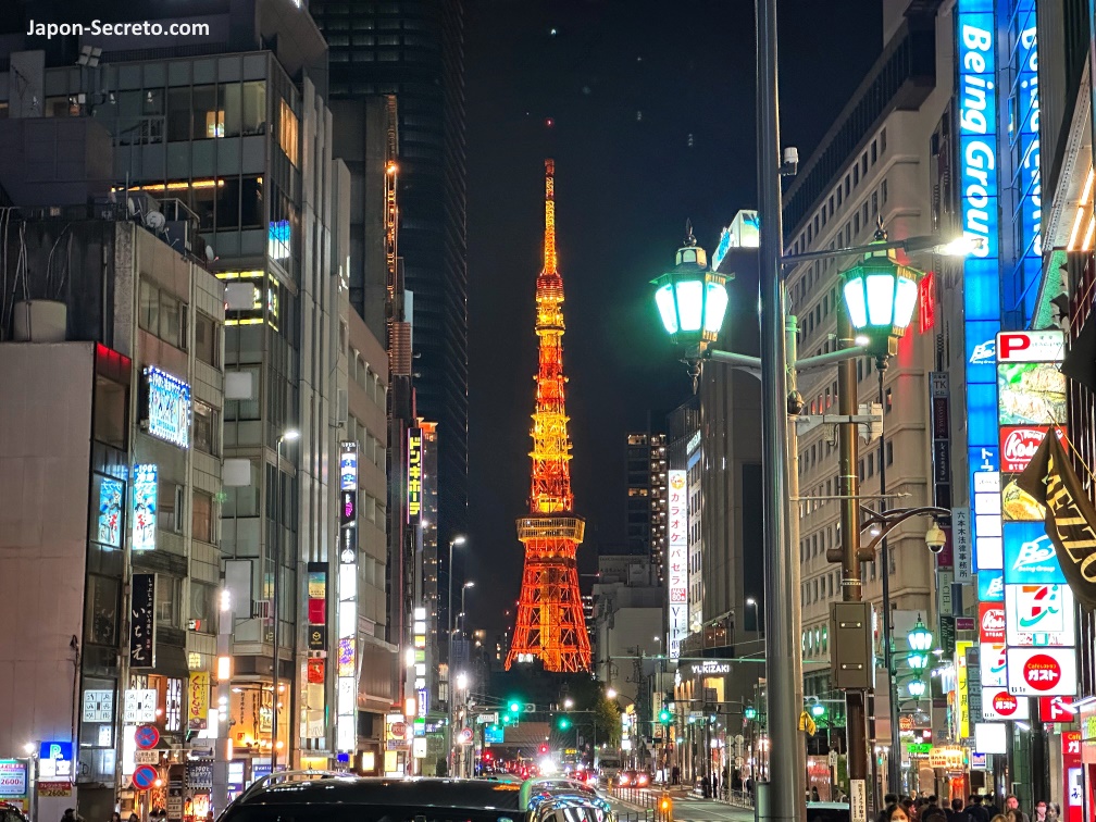 Vista de la Torre de Tokio desde el barrio de Roppongi (Tokio)