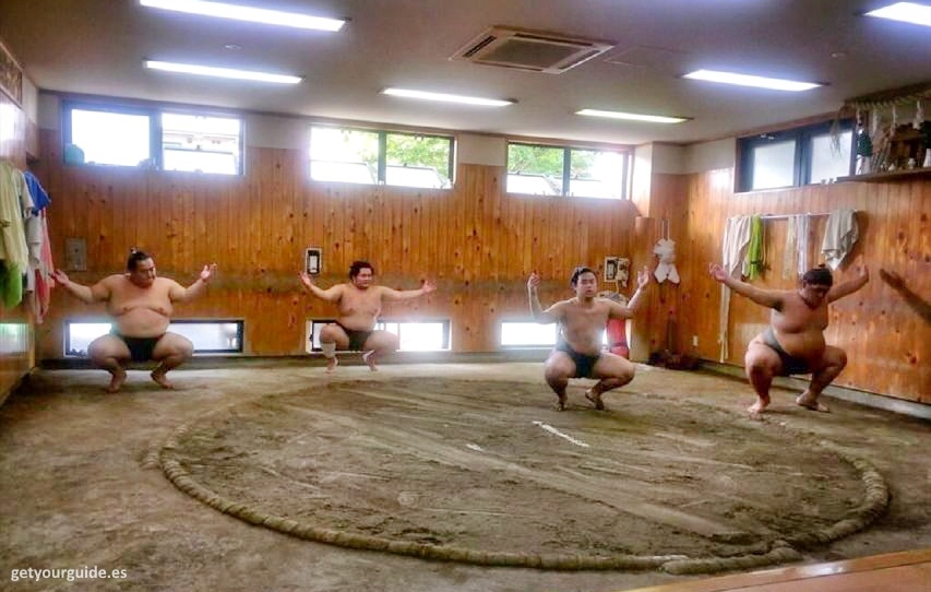 Entrenamiento de sumo en Tokio