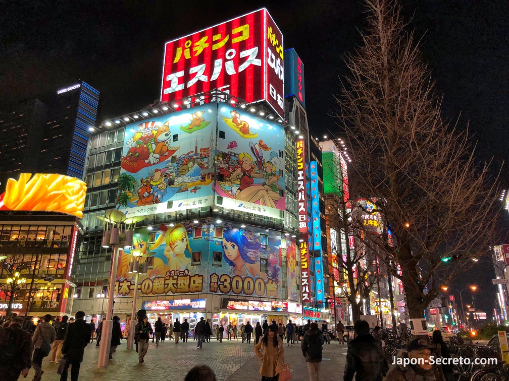 Grandes carteles luminosos en el distrito de Kabukicho (Shinjuku, Tokio)