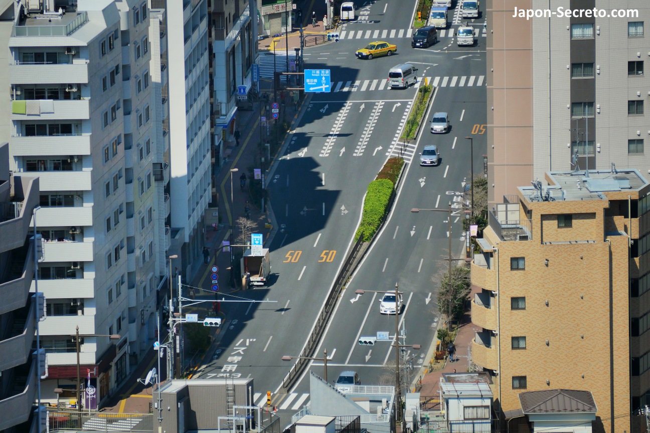 Coches circulando por el centro de Tokio (barrio de Bunkyo)