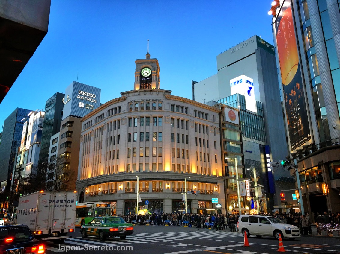 Icónico edificio Seiko de Ginza (Tokio) y su reloj Wako