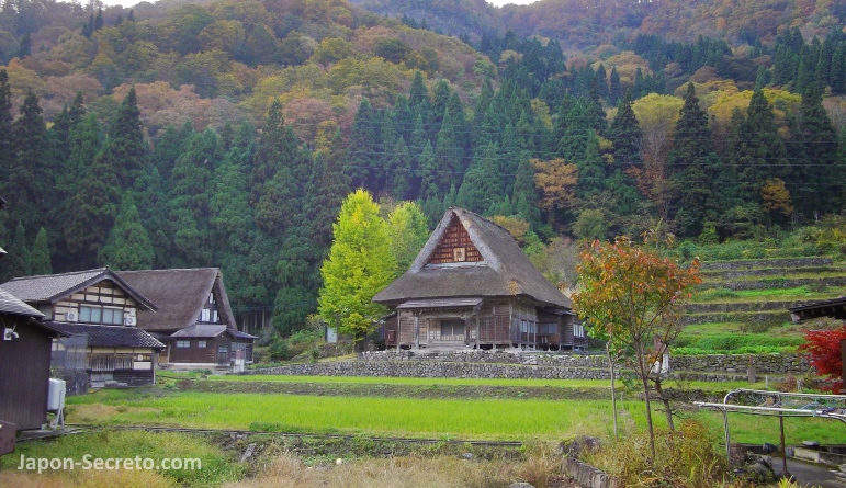 Casas gassho-zukuri en Ainokura (Toyama), villa medieval en los Alpes Japoneses