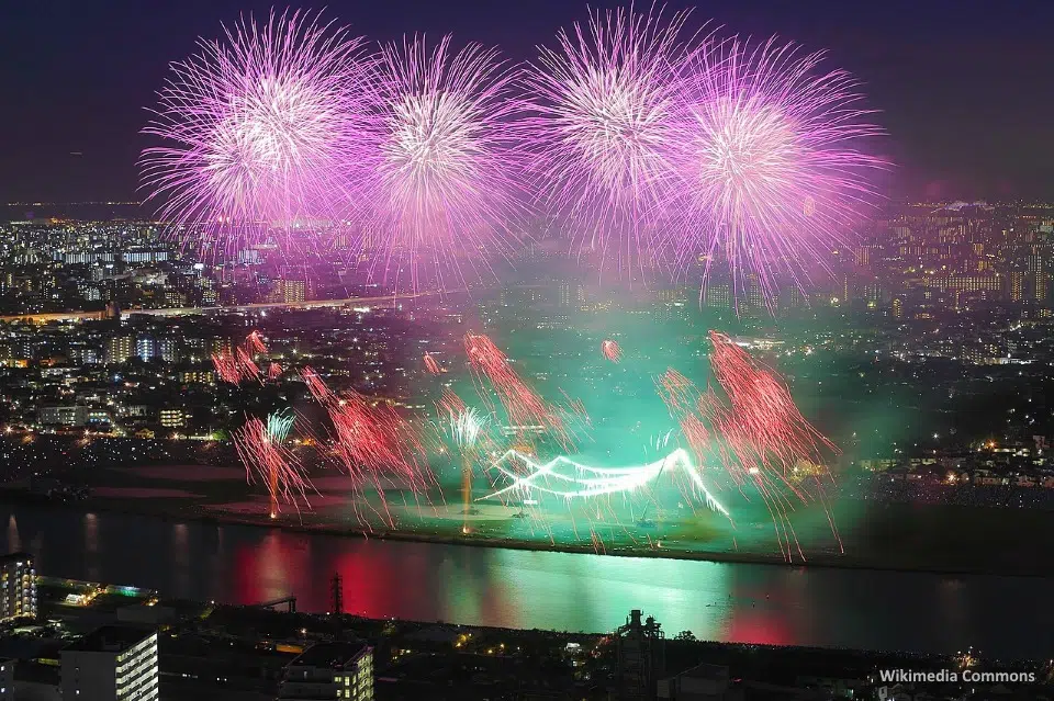 Fuegos artificiales en Ichikawa (Chiba)