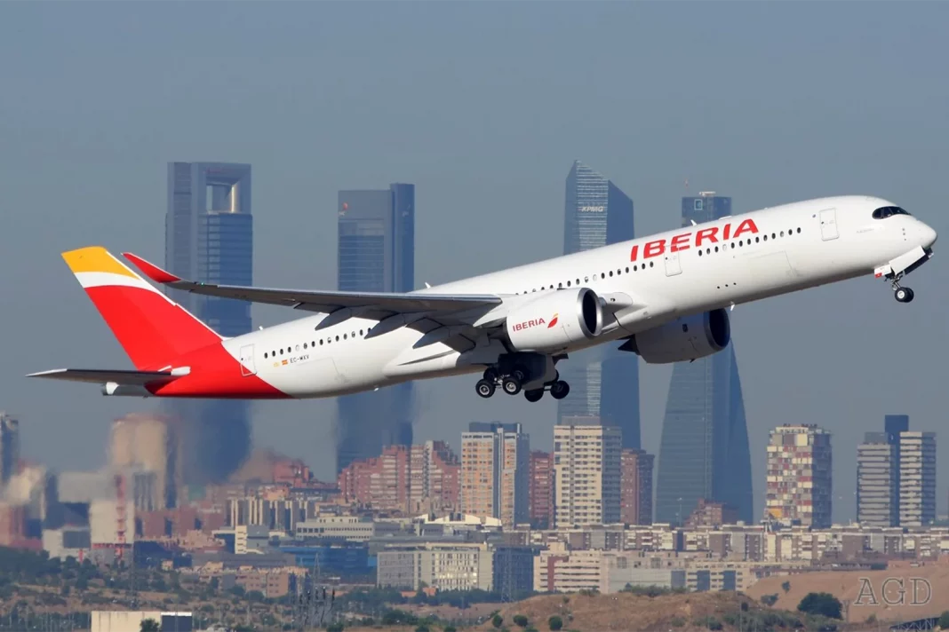 Airbus A350 de Iberia en vuelo Madrid Tokio