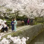 Cerezos en flor y kimonos. Paseo de la Filosofía (Testugaku No Michi), Kioto
