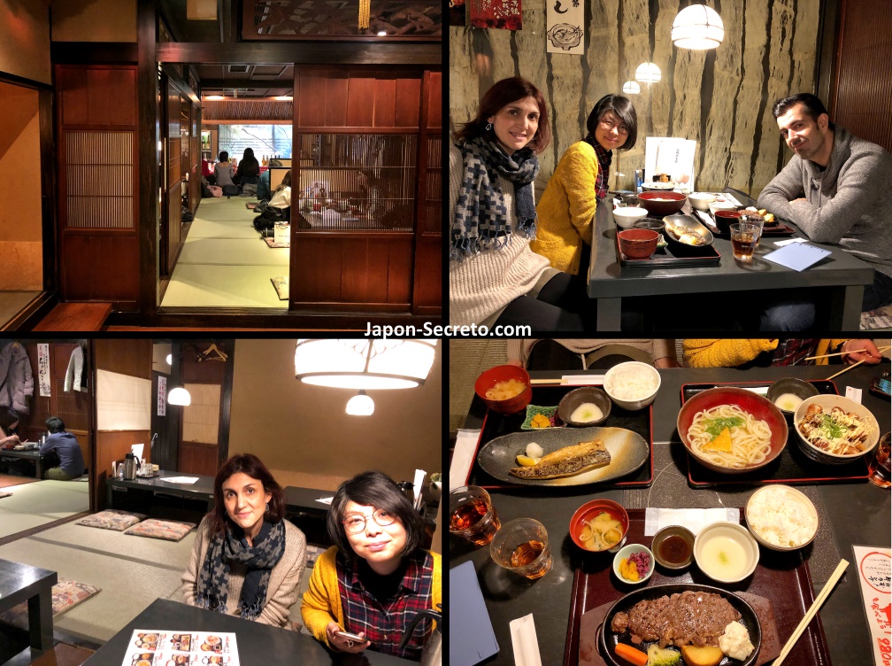 Comiendo en un restaurante de Amerikamura con Miyu
