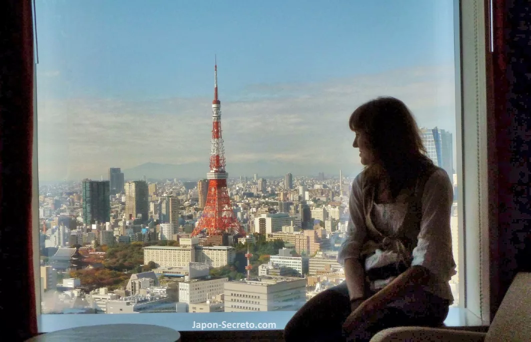 Vista de la Torre de Tokio desde nuestra habitación del Park Hotel Tokyo