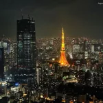 Torre de Tokio o Tokyo Tower (東京タワー) vista desde la Torre Mori en Roppongi Hills (Sky Deck)