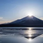 Diamond Fuji visto desde el lago Yamanaka (Fujigoko)