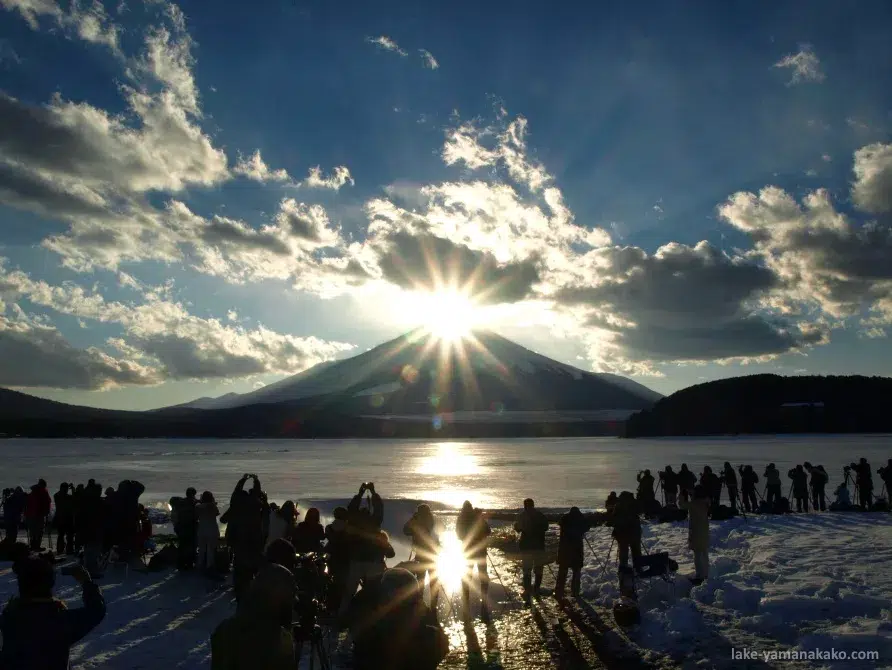 Diamond Fuji visto desde el lago Yamanaka (Fujigoko)
