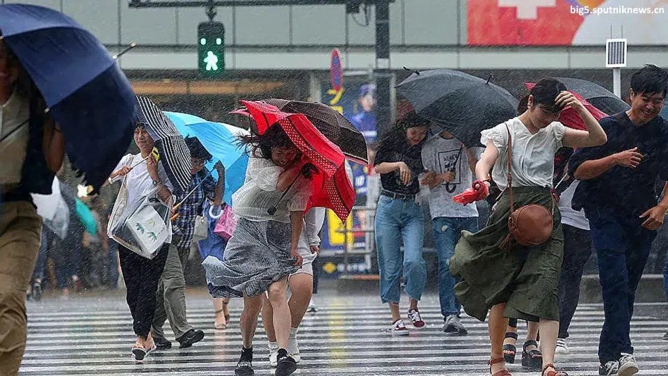 Tifón en Tokio (Japón)