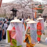 Festivales de Japón en primavera en abril: el Oka Sai en el santuario Hirano de Kioto