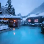 Baño termal onsen mixto Tsurunoyu, en Nyuto Onsen, prefectura de Akita en invierno