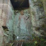 Templo Nihon-ji en el monte Nokogiri, cerca de Tokio: cómo llegar, ferry, entrada, horario, precio, qué ver y hacer. Foto: Kannon gigante del templo.