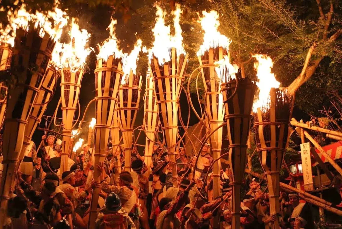Festival del fuego de Kurama o Kurama No Hi Matsuri, celebrado el 22 de octubre, en Kurama, cerca de Kioto