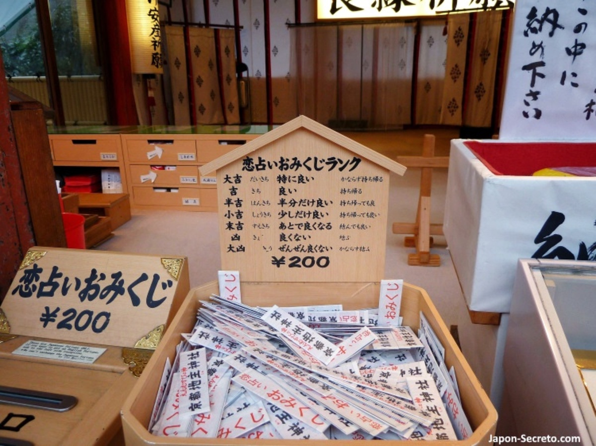 Omikuyi, las tiras de papel de la suerte y la fortuna y cómo interpretar su significado. Foto: omikuji en el santuario Jishu de Kioto