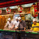 Comida callejera. Dotonbori. Namba. Osaka. Alergias en Japón