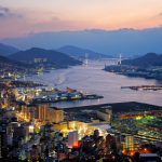 Guía de Nagasaki: qué ver y hacer, cómo llegar. Foto: Vista aérea nocturna de Nagasaki desde el monte Konpira